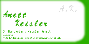 anett keisler business card